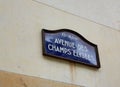 Champs Elysees avenue street sign in Paris Royalty Free Stock Photo