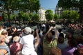 Champs Elysees Crowd Royalty Free Stock Photo