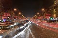 Champs Elysees light on for Christmas day Royalty Free Stock Photo
