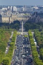 Champs Elysees Luxor Obelisk and Louvre Museum Royalty Free Stock Photo