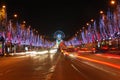 Champs Elysees at night during Christmas time