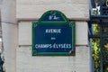 Avenue Des Champs-Elysees Street Sign In Paris Royalty Free Stock Photo