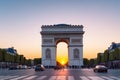 Champs Elysees at sunset in Paris
