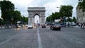 Champs Elysees to Arc of Triumph in Paris France Europe Royalty Free Stock Photo