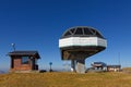 The arrival buildings of cable car and skilift at the Croix de Chamrousse