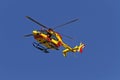 Rescue copter on a blue sky background