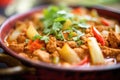 chana masala close-up showing chickpeas texture