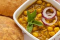 Chana Masala with Puri Indian Food, selective focus Royalty Free Stock Photo