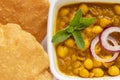 Chana Masala with Puri Indian Food, selective focus Royalty Free Stock Photo