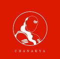 Chanakya face icon. Chanakya face round icon
