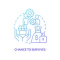 Chance to survives blue gradient concept icon