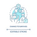 Chance to survives turquoise concept icon