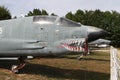 Chance Vaught Corsair US fighter plane with sharks teeth faded graphic at Chateau de Savigny near Beaune in Burgundy, France