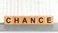 Chance word made with building blocks. concept