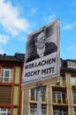 Chancellor candidate Armin Laschet on a protest poster of a Fridays for Future demonstration.