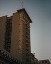 The Chancellor Hotel vintage neon sign at sunset, San Francisco, California Royalty Free Stock Photo