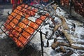 Chancho al palo, delicious preparation of pork to the firewood barcue and parilla peruvian Royalty Free Stock Photo