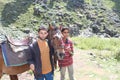 Kashmiri youths with their ponies in Chandanwari, Pahalgam