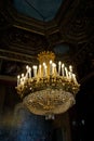 Italy: Turin royal palace Palazzo Reale crystal chandelier Royalty Free Stock Photo