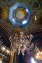 Chandelier and ceiling art