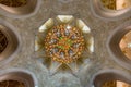 Chandelier and ceiling of Sheikh Zayed Grand Mosque in Abu Dhabi