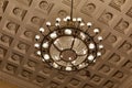 Chandelier on decoarted ceiling Royalty Free Stock Photo