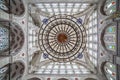 Chandelier and dome of Mihrimah Sultan Mosque, Edirnekapi, Royalty Free Stock Photo