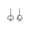 chandelier, furniture, household line illustration icon on white background
