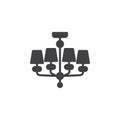 Chandelier, furniture vector icon