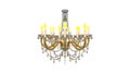 chandelier gold Isolated On A White Background realistic image