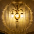 Chandelier hanging the wall of the Peace Palace, Vredespaleis in Dutch