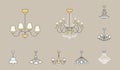 Chandelier Icons 02 Royalty Free Stock Photo