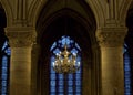 Chandelier inside Notre Dame, Paris
