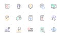 Chandelier, Inspect and Like app line icons for website, printing. For design. Vector