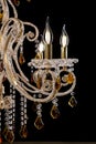 Chandelier for interior of the living room. chandelier details isolated on black background. Royalty Free Stock Photo