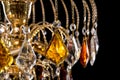 Chandelier for interior of the living room. chandelier details isolated on black background. Royalty Free Stock Photo