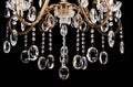 Chandelier for interior of the living room. chandelier details isolated on black background. Royalty Free Stock Photo