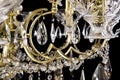 Chandelier for interior of the living room. chandelier details isolated on black background. Royalty Free Stock Photo