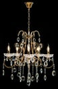 Chandelier for interior of the living room. chandelier details isolated on black background. Royalty Free Stock Photo