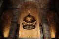 Chandelier interior view of Orthodox church in Athens - greece Royalty Free Stock Photo