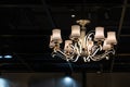 Chandelier light bulbs hanging from the ceiling retro style interior decoration Royalty Free Stock Photo