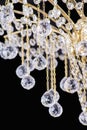 Chandelier light in interior, Chrystal chandelier close-up.crystal part from chandelier,chandelier, lighting, equipment, luxury,