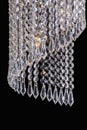 Chandelier light in interior, Chrystal chandelier close-up.crystal part from chandelier,chandelier, lighting, equipment, luxury,