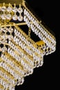 Chandelier light in interior, Chrystal chandelier close-up.crystal part from chandelier,chandelier, lighting, equipment, luxury,