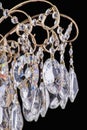 Chandelier light in interior, Chrystal chandelier close-up.crystal part from chandelier,chandelier, lighting, equipment, luxury,