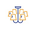 Chandelier line icon. Ceiling lamp sign. Vector