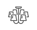 Chandelier line icon. Ceiling lamp sign. Vector