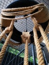 Chandelier made of car rubber and rope Royalty Free Stock Photo