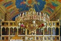 Chandelier in orthodox church - Bujoreni Monastery, landmark attraction in Romania Royalty Free Stock Photo