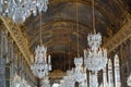 The chandelier room in Versailles Chateu Royalty Free Stock Photo